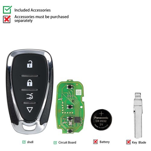 XHORSE XSCL01EN Chevrolet 4 Buttons Universal Smart key English 5pcs/lot