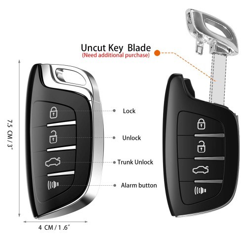 Xhorse XSCS00EN Smart Remote Key Colorful Crystal 5 Buttons Keyblank Inside Black English 5pcs/lot