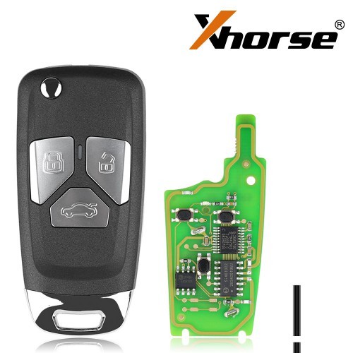 Xhorse XNAU01EN Wireless Remote Key Audi Flip 3/4 Button Key English 5pcs/lot