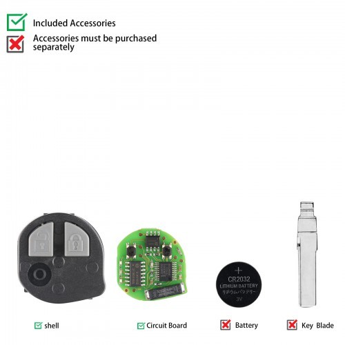 Xhorse XNSZ01EN Wireless Remote Key Suzuki 2 Buttons 5pcs/lot