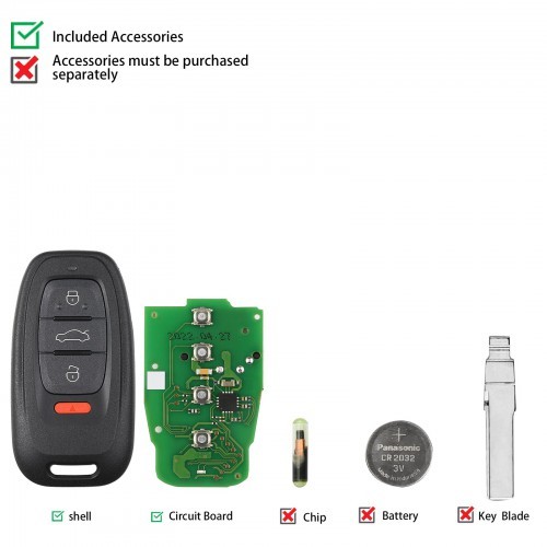 Xhorse XSADJ1GL VVDI 754J Smart Key for Audi A6L Q5 A4L A8L
