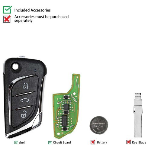 Xhorse XKLKS0EN Wire Remote Key Lexus 3 Buttons English 5pcs/lot