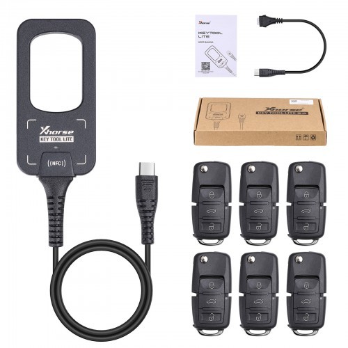 Xhorse VVDI Bee Key Tool Lite with 6 XKB501EN Wire Remotes Connect to Phone