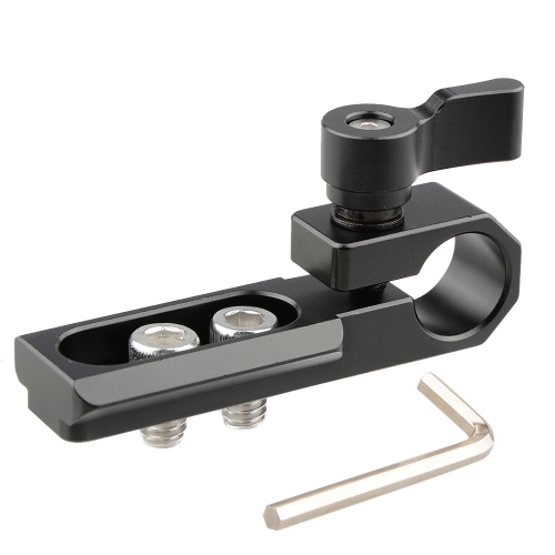 CAMVATE Single 15mm Rod Clamp with NATO Rail (Black Wingnut)