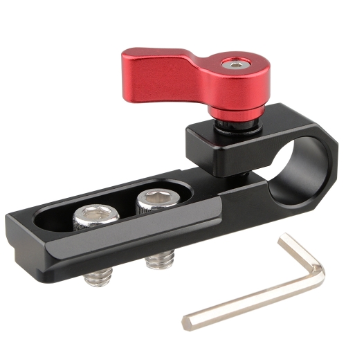 CAMVATE Single 15mm Rod Clamp with NATO Rail (Red Wingnut)