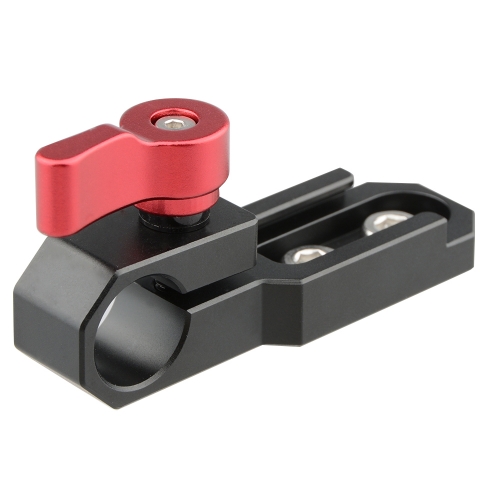 CAMVATE Single 15mm Rod Clamp with Cold Shoe (Red Wingnut)