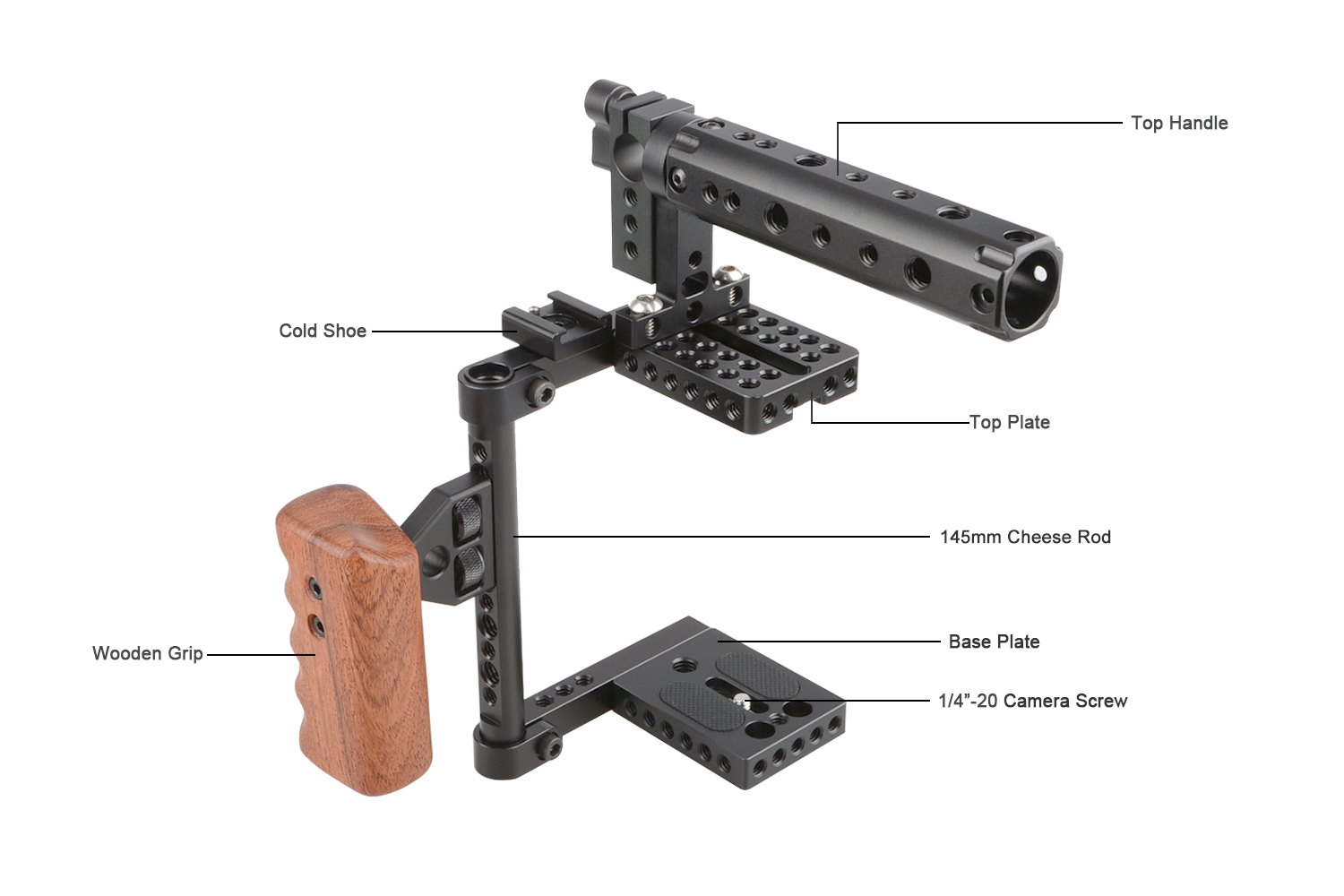 CAMVATE Camera Cage Rig w/Top Handle Tripod Mount Plate for Canon Nikon  Sony Panasonic