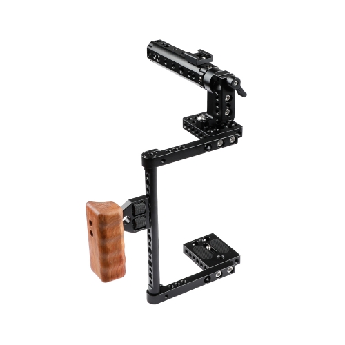 CAMVATE Universal Cage Top Handle Wood Grip for 80D, GH5 (Large