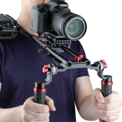 CAMVATE 15mm Rod & Soft rubber grip Shoulder Mount Rig with ARRI Rosette  for DSLR,Rod Handle