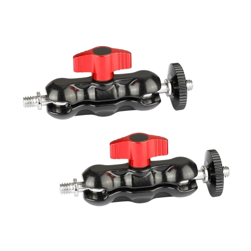 CAMVATE Versatile 1/4"-20 Mini Ball Head Extension Arm Red Knob (2 Pieces)