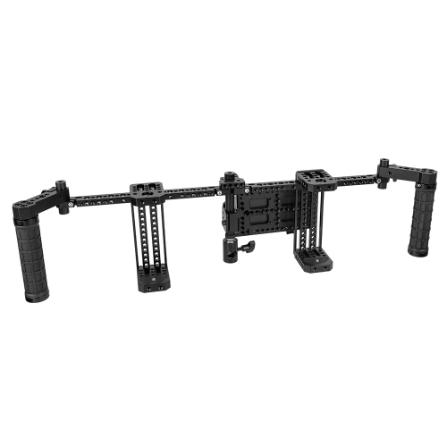 CAMVATE 7" Dual Director's Monitor Cage Rig With Rubber Grips & Power Supply Splitter