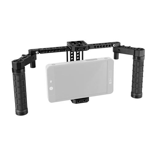 CAMVATE Adjustable 7" Monitor Cage Rig With Dual Rubber Handle & Support Bracket Accessory For SmallHD 700 Series