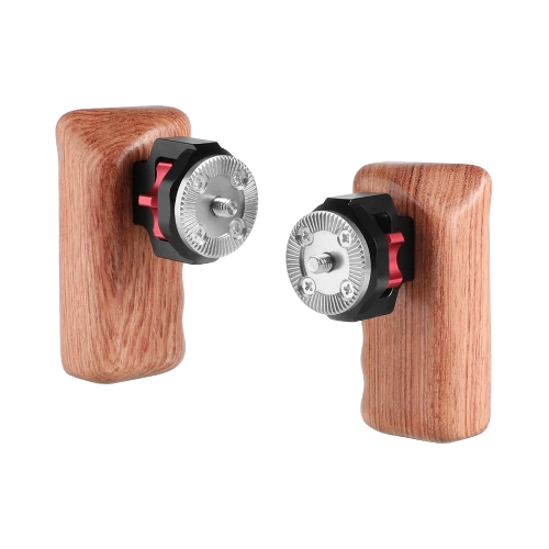CAMVATE Universal Wooden Handgrip With M6 Rosette Connection For Camera Cage Kit (A Pair)