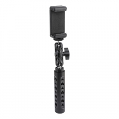 CAMVATE Aluminum Cheese Handle With Adjustable Cellphone Clip & 1/4"-20 Ball Head Holder Mount