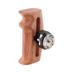 CAMVATE Adjustable Wooden Handgrip With Rosette Mount M6 Thumbscrew Connection For DLSR Camera Cage Kit (Either Side)