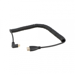 CAMVATE Right-Angle Mini HDMI To HDMI Coiled Cable