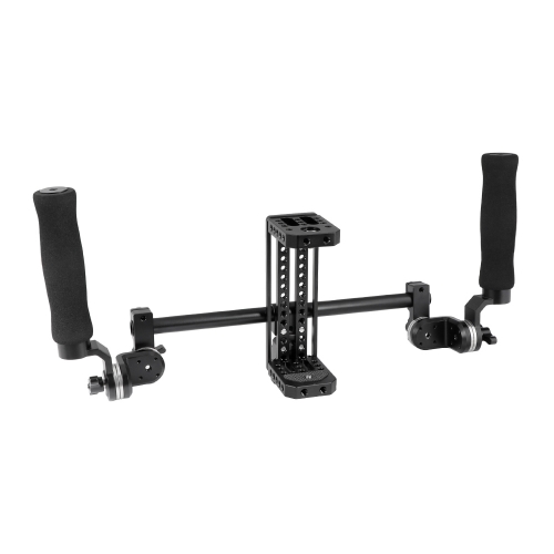 CAMVATE Simple Monitor Cage Kit With Dual Rosette Handgrip & Light Stand Head