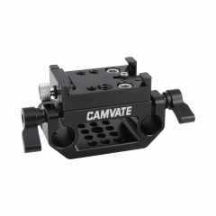 CAMVATE Manfrotto Quick Release Adapter Plate With 15mm Dual Rod Clamp Base For DSLR Camera Cage Kit