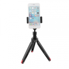 CAMVATE Robust Foldable Mini Tabletop Tripod + Smartphone Clip + Ball Head Peapod Holder With Light Stand Head