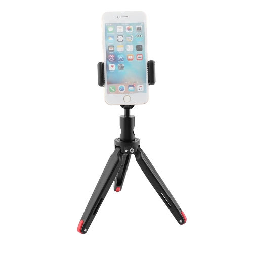 CAMVATE Robust Foldable Mini Tabletop Tripod + Smartphone Clip + Ball Head Peapod Holder With Light Stand Head