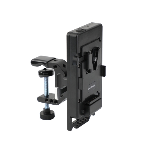 CAMVATE Quick Release V Lock Power Supply Splitter + V Lock Mount Wedge Kit + Robust C Clamp Mount Holder