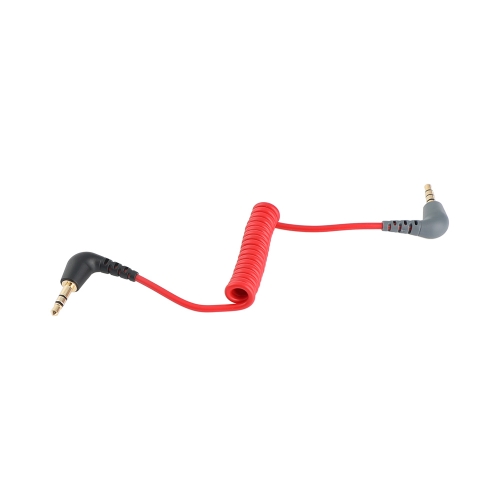 CAMVATE 3.5mm Right-Angle TRS To 3.5mm Right-Angle TRRS Coiled Cable For Smartphone