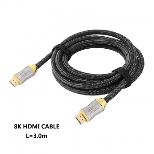 CAMVATE High Speed 8K HDMI 2.1 Cable With Gold Connectors & Braided Nylon Made For Laptop / Monitor / Xbox One / PS5 / 8K TV (3m Long)
