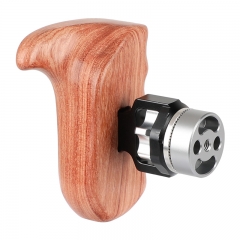 CAMVATE Left Side Wooden Grip With M6 ARRI Rosette & 1/4" Mounting Points