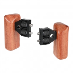 CAMVATE DSLR Wooden Handle Grip  with connector for DV Video Camera Cage (2pcs)