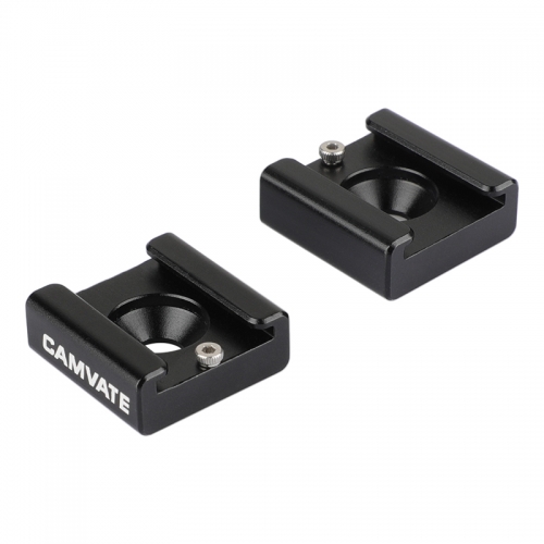 CAMVATE 2x1/4" Hot Cold Shoe Mount for Blackmagic DSLR Rig Video Light Cinema Camera Cage