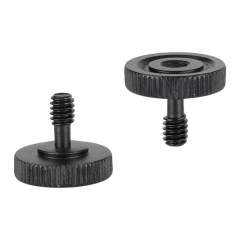 CAMVATE Black 1/4"-20 Thread Thumb Screw For DSLR Camera Cage Kit Accessories (A Packet Of 2 Pieces)