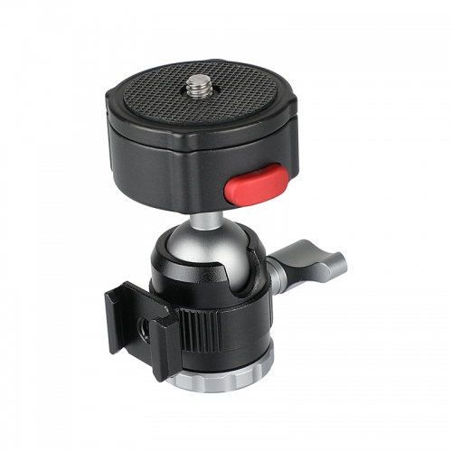 CAMVATE Quick Release Tripod Head With 1/4" Screw Mount + Adjustable  1/4" Ball Head Holder 360°Swivel 90°Tilt With Shoe Mount