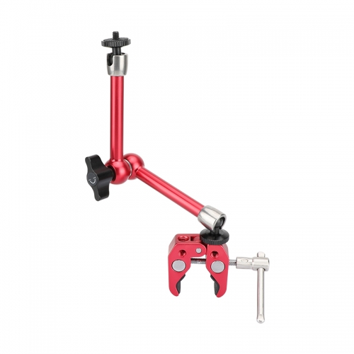 CAMVATE Universal 10" Articulating Magic Arm And Super Crab Clamp (Red Body)