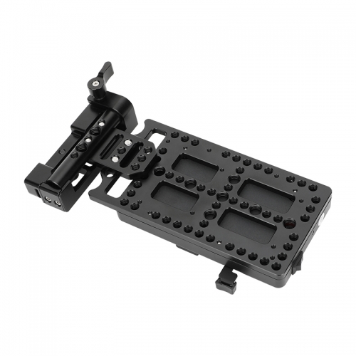 CAMVATE V-Mount Battery Plate Power Supply Splitter with Adjustable 15mm Rod Mount