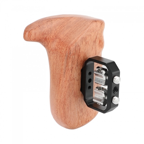 CAMVATE Wooden Handgrip with 1/4"-20 Thumbscrew (Left Hand, Large-Sized)