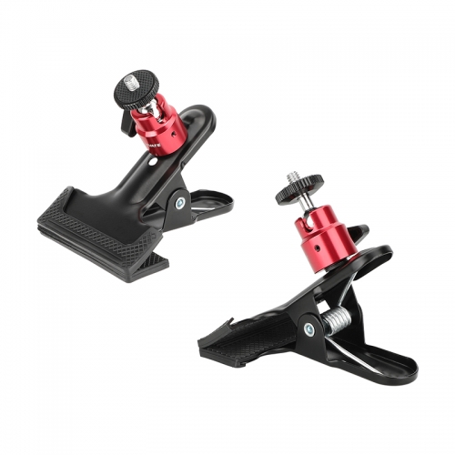 CAMVATE Spring Clip Clamp with Mini Ball Head Mount (2-Pack)