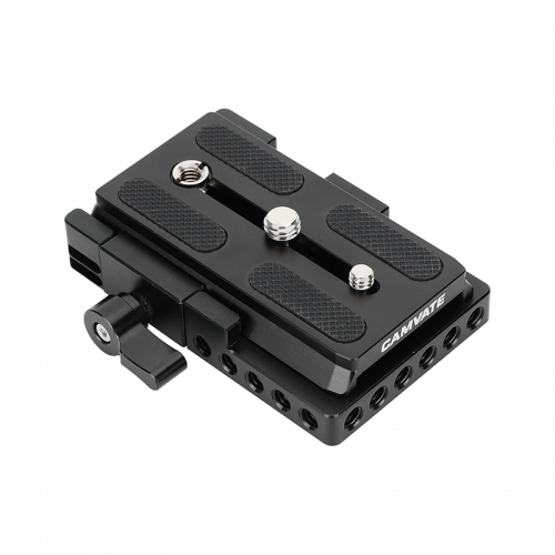 CAMVATE Manfrotto-Type Slide-in Quick Release Plate with Clamp Base (Black)