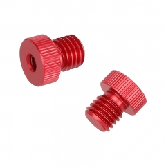 CAMVATE M12 Male to 1/4"-20 Female 15mm Rod Plug (Red, 2-Pack)