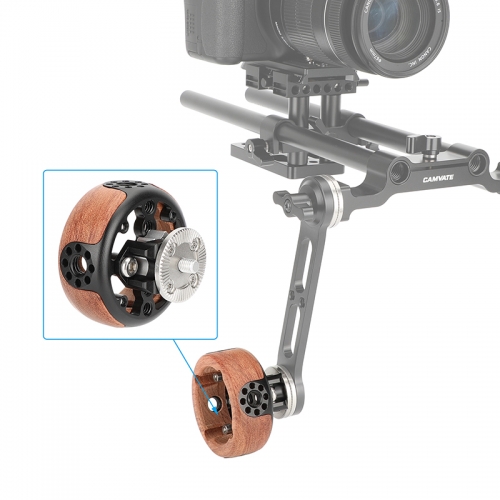 CAMVATE Wooden Handgrip with ARRI-Style Rosette Mount (Round)