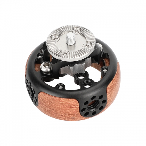 CAMVATE Wooden Handgrip with ARRI-Style Rosette Mount (Round)