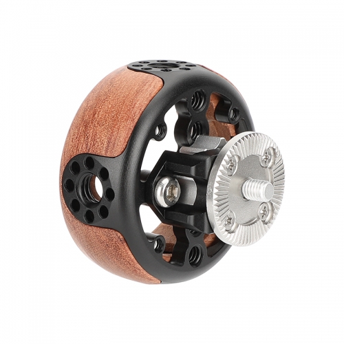 CAMVATE Wooden Handgrip with ARRI-Style Rosette Mount (Round)