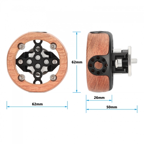 CAMVATE Wooden Handgrip with ARRI-Style Rosette Mount (Round)