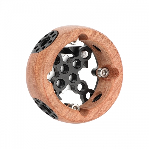 CAMVATE Wooden Handgrip with ARRI-Style Rosette Mount (Round)