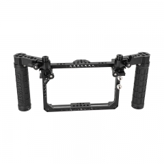 CAMVATE Full Monitor Cage with Dual Rubber Handgrip for Desview R7II 7" Touch Screen