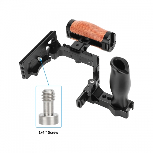 CAMVATE Half Camera Cage with QR Wooden Handgrip and Top Handle for Sony  Alpha 7IV A7M4