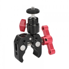CAMVATE Super Clamp with 1/4" Screw Ball Head Mount (Red T-handle)