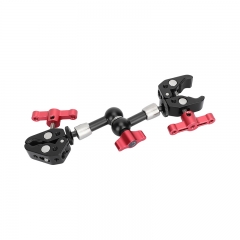 CAMVATE Articulating Magic Arm with 2 Crab Clamps (Red T-handle)