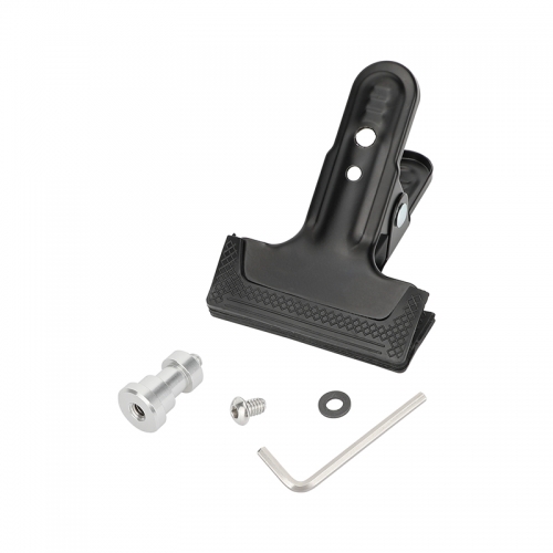 CAMVATE Spring Clip Clamp with 5/8 Pin and 1/4-20 Screw (Black) with 2 Maximum Jaw 5/8 Pin Adapter Heavy-Duty Steel