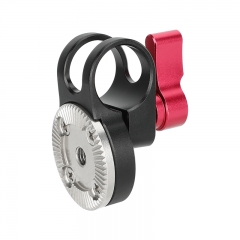 CAMVATE 19mm Rod Clamp with ARRI-Style Rosette (Red Locking Knob)