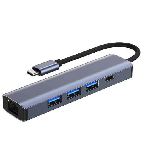 CAMVATE USB Type-C 5-in-1 Multiport Adapter with RJ45 Gigabit Ethernet